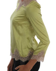 Dolce & Gabbana Elegant Floral Lace Silk Blouse