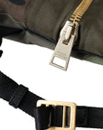 Dolce & Gabbana Military Green Patchwork Rucksack Backpack Bag