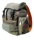 Dolce & Gabbana Military Green Patchwork Rucksack Backpack Bag