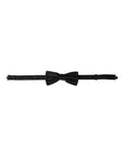 Dolce & Gabbana Black Silk Floral Adjustable Neck Men Bow Tie