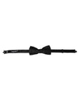 Dolce & Gabbana Black Silk Floral Adjustable Neck Men Bow Tie