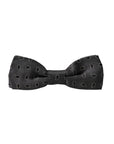 Dolce & Gabbana Black Silk Patterned Adjustable Neck Men Bow Tie