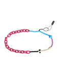 Dolce & Gabbana Multicolor Beaded Chain Logo Charm Necklace