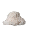 Dolce & Gabbana Off White Acrylic Fur Womens Bucket Hat