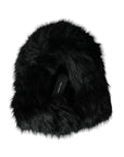 Dolce & Gabbana Black Faux Fur Whole Head Wrap Hat