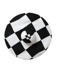 Dolce & Gabbana Black White Checkered Wide Brim Floppy Hat