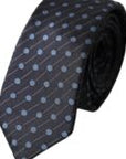 Dolce & Gabbana Black Blue Polka Dot Silk Adjustable Men Tie
