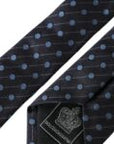 Dolce & Gabbana Black Blue Polka Dot Silk Adjustable Men Tie