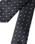 Dolce & Gabbana Black Blue Polka Dot Silk Adjustable Men Tie