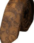 Dolce & Gabbana Brown Floral 100% Silk Adjustable Men Tie