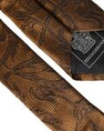 Dolce & Gabbana Brown Floral 100% Silk Adjustable Men Tie