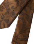 Dolce & Gabbana Brown Floral 100% Silk Adjustable Men Tie