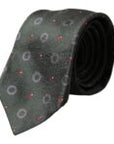 Dolce & Gabbana Dark Gray 100% Silk Fantasy Adjustable Men Tie