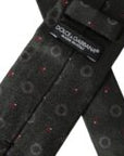 Dolce & Gabbana Dark Gray 100% Silk Fantasy Adjustable Men Tie