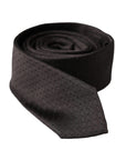 Dolce & Gabbana Black Patterned Silk Adjustable Men Tie