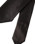 Dolce & Gabbana Brown Solid 100% Silk Adjustable Tie