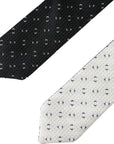 Dolce & Gabbana Black White Patterned Adjustable Tie
