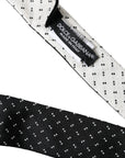 Dolce & Gabbana Black White Patterned Adjustable Tie