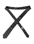 Dolce & Gabbana Black White Cross Silk Adjustable Tie