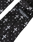 Dolce & Gabbana Black White Cross Silk Adjustable Tie