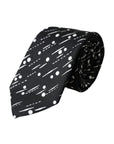 Dolce & Gabbana Black Dotted 100% Silk Adjustable Tie