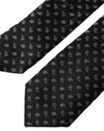 Dolce & Gabbana Black Jacquard Patterned Silk Adjustable Men Tie