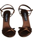 Dolce & Gabbana Bronze Ankle Strap Stiletto High Heels Sandals Shoes