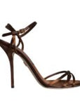 Dolce & Gabbana Bronze Ankle Strap Stiletto High Heels Sandals Shoes