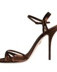 Dolce & Gabbana Bronze Ankle Strap Stiletto High Heels Sandals Shoes