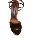 Dolce & Gabbana Bronze Ankle Strap Stiletto High Heels Sandals Shoes