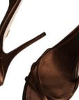 Dolce & Gabbana Bronze Ankle Strap Stiletto High Heels Sandals Shoes