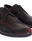 Dolce & Gabbana Elegant Black Bordeaux Striped Leather Dress Shoes
