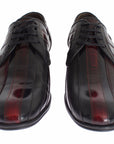 Dolce & Gabbana Elegant Black Bordeaux Striped Leather Dress Shoes