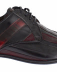 Dolce & Gabbana Elegant Black Bordeaux Striped Leather Dress Shoes