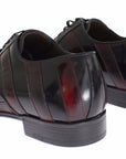Dolce & Gabbana Elegant Black Bordeaux Striped Leather Dress Shoes