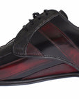 Dolce & Gabbana Elegant Black Bordeaux Striped Leather Dress Shoes