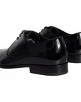Dolce & Gabbana Black Calfskin Leather Derby Men Dress Shoes