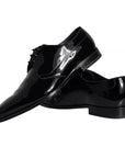 Dolce & Gabbana Black Calfskin Leather Derby Men Dress Shoes