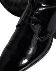 Dolce & Gabbana Black Calfskin Leather Derby Men Dress Shoes