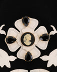 Dolce & Gabbana Black White Floral Baroque Crystal Pencil Skirt