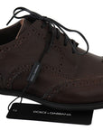 Dolce & Gabbana Elegant Brown Leather Derby Brogues