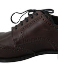 Dolce & Gabbana Elegant Brown Leather Derby Brogues