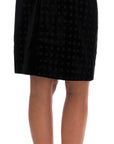 Dolce & Gabbana Baroque Embroidered Velvet Pencil Skirt