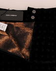 Dolce & Gabbana Baroque Embroidered Velvet Pencil Skirt