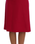 Dolce & Gabbana Elegant Pink Wool A-Line Knee-Length Skirt