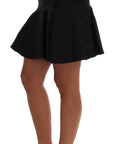 Dolce & Gabbana Elegant Black Floral Jacquard A-Line Skirt