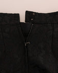 Dolce & Gabbana Elegant Black Floral Jacquard A-Line Skirt