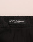 Dolce & Gabbana Elegant Black Floral Jacquard A-Line Skirt