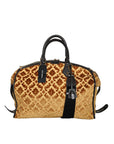 Dolce & Gabbana Beige Velvet Top Handle Shoulder Duffle Women Bag
