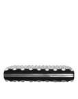 Dolce & Gabbana Black Velvet Crystal Clutch Evening Party Purse Bag